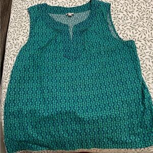 Talbots Teal Patterned Tank Top